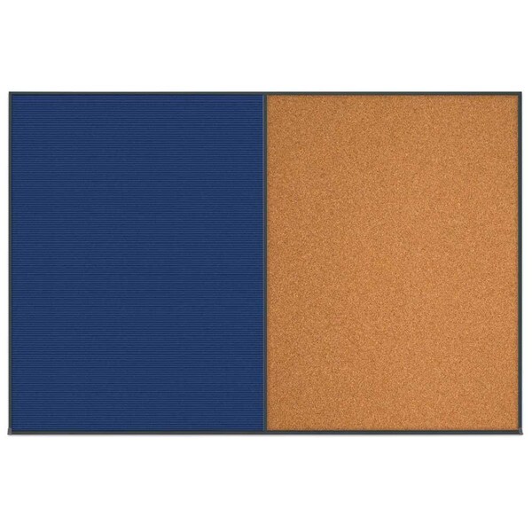 Enclosed Corkboard, 1 Door, 72"x36", 4" Fra